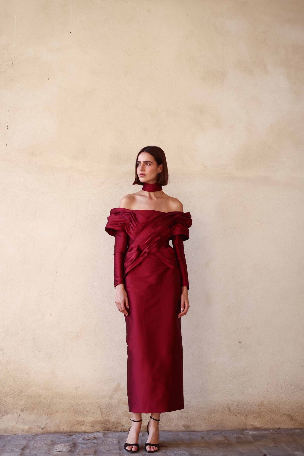 VESTIDO ÓPALO BURGUNDY